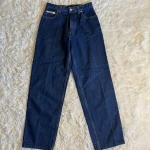 Timberland Highwaist Five Pocket Denim Work Jean Dark Blue Straight Leg Size 8